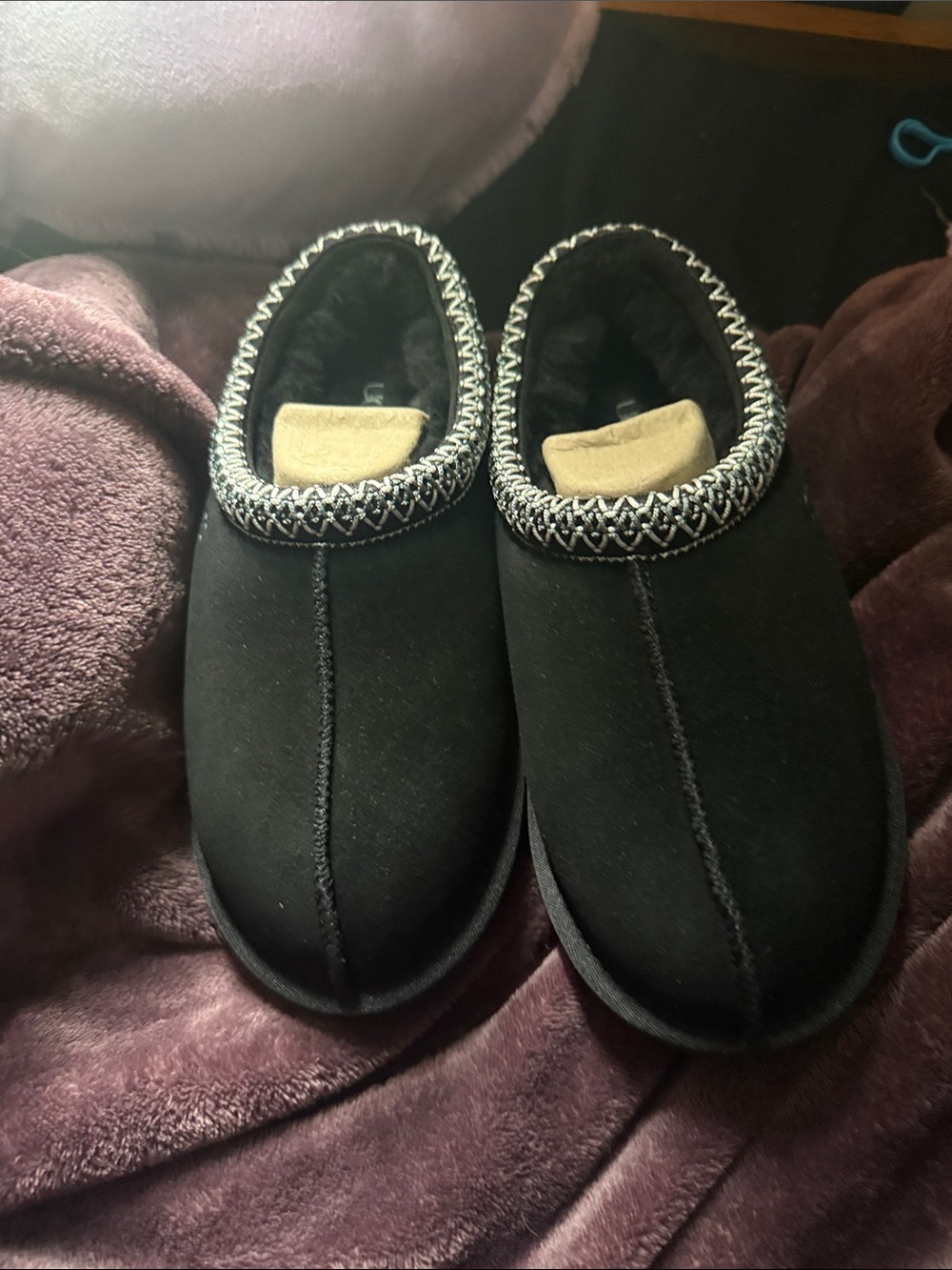 UGG Black Women's Slip-On Clog with Woven Trim